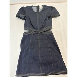 Cinq a Sept Maddy Stretch Denim Cutout Indigo Blue Mini Dress MSRP $395 Size 6